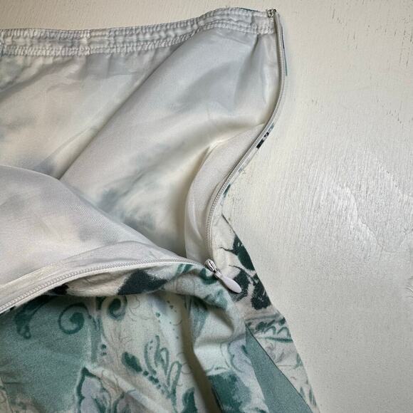 Lapis green and white floral skirt. Size M - Picture 7 of 9